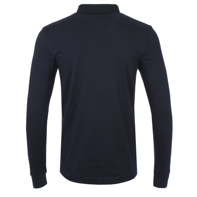 BOSS Passerby Long Sleeve Polo Shirt in Navy Back
