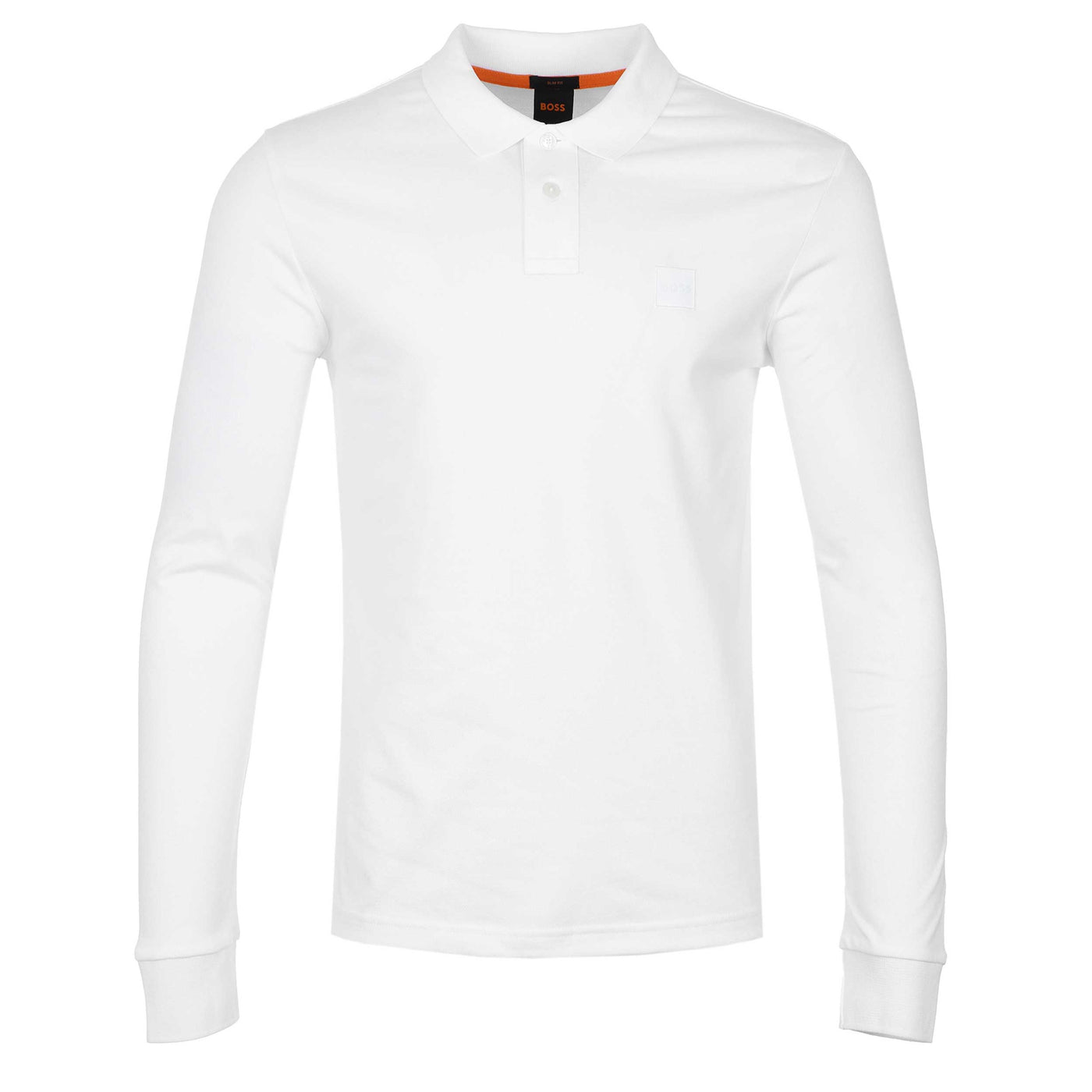 BOSS Passerby Long Sleeve Polo Shirt in White