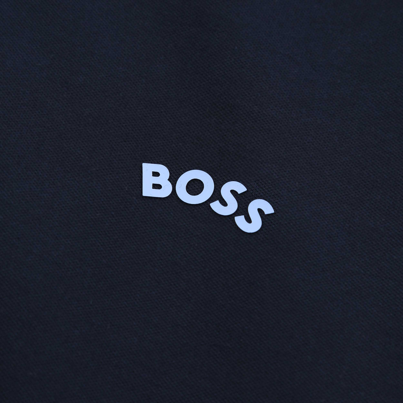 BOSS Paul Curved Polo Shirt in Dark Blue logo