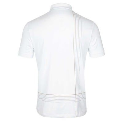 BOSS Paule Check TOC Polo Shirt in White Back