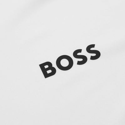 BOSS Paule Check TOC Polo Shirt in White Logo