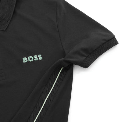 BOSS Paule Polo Shirt in Charcoal Cuff