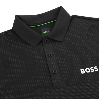 BOSS Paule TOC Polo Shirt in Black Collar