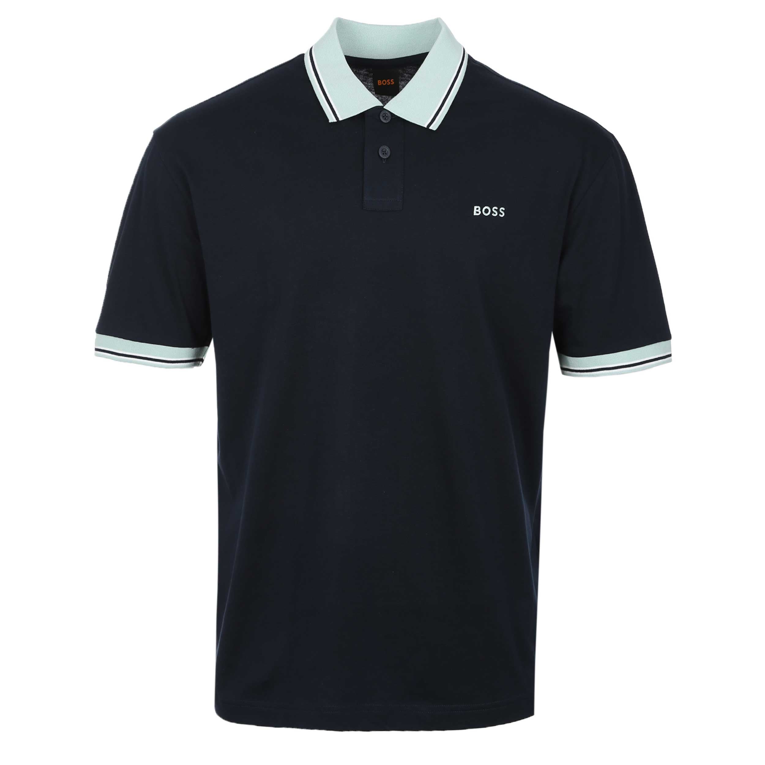 BOSS Pe Blocks Polo Shirt in Dark Blue