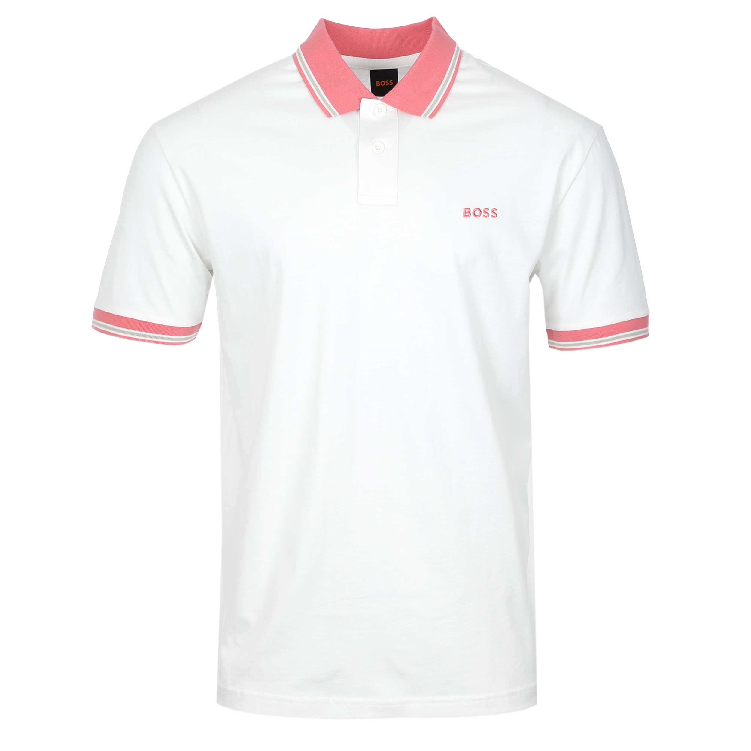 BOSS Pe Blocks Polo Shirt in Natural