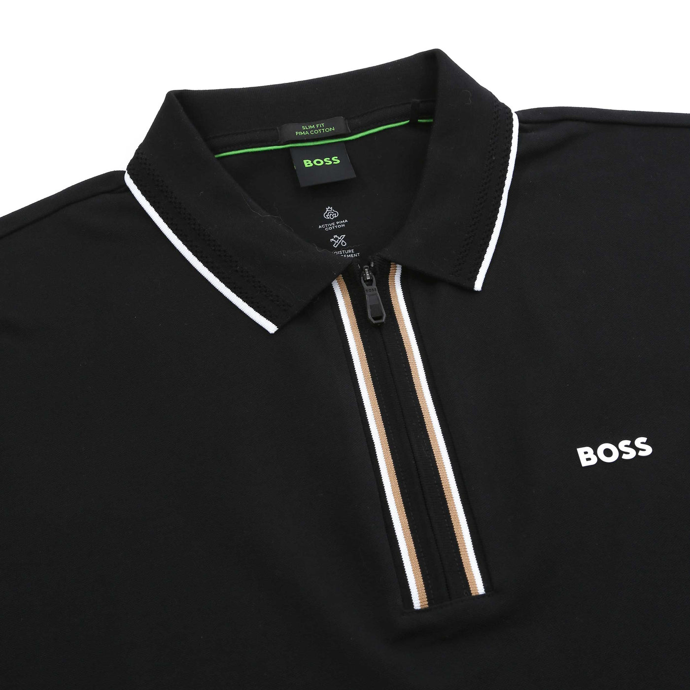 BOSS Philix GOC Polo Shirt in Black Placket