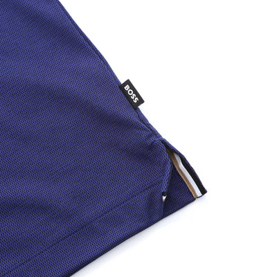 BOSS Pleins 23 LS Polo Shirt in Dark Blue logo