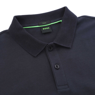 BOSS Polo Zone Polo Shirt in Dark Blue Collar