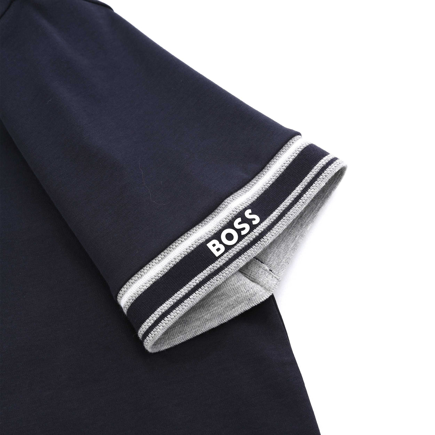 BOSS Polo Zone Polo Shirt in Dark Blue Sleeve