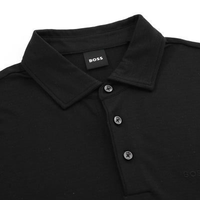 BOSS Press 55 Polo Shirt in Black Placket