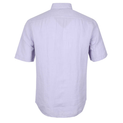 BOSS Rash 2 M Short Sleeve Linen Shirt in Lilac Back