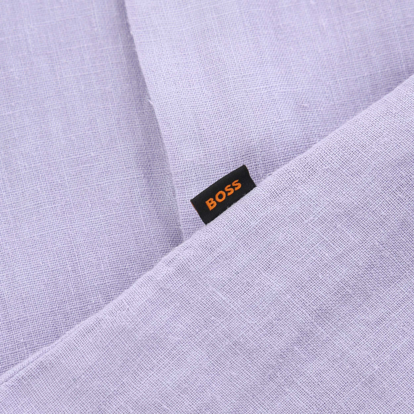 BOSS Rash 2 M Short Sleeve Linen Shirt in Lilac Logo