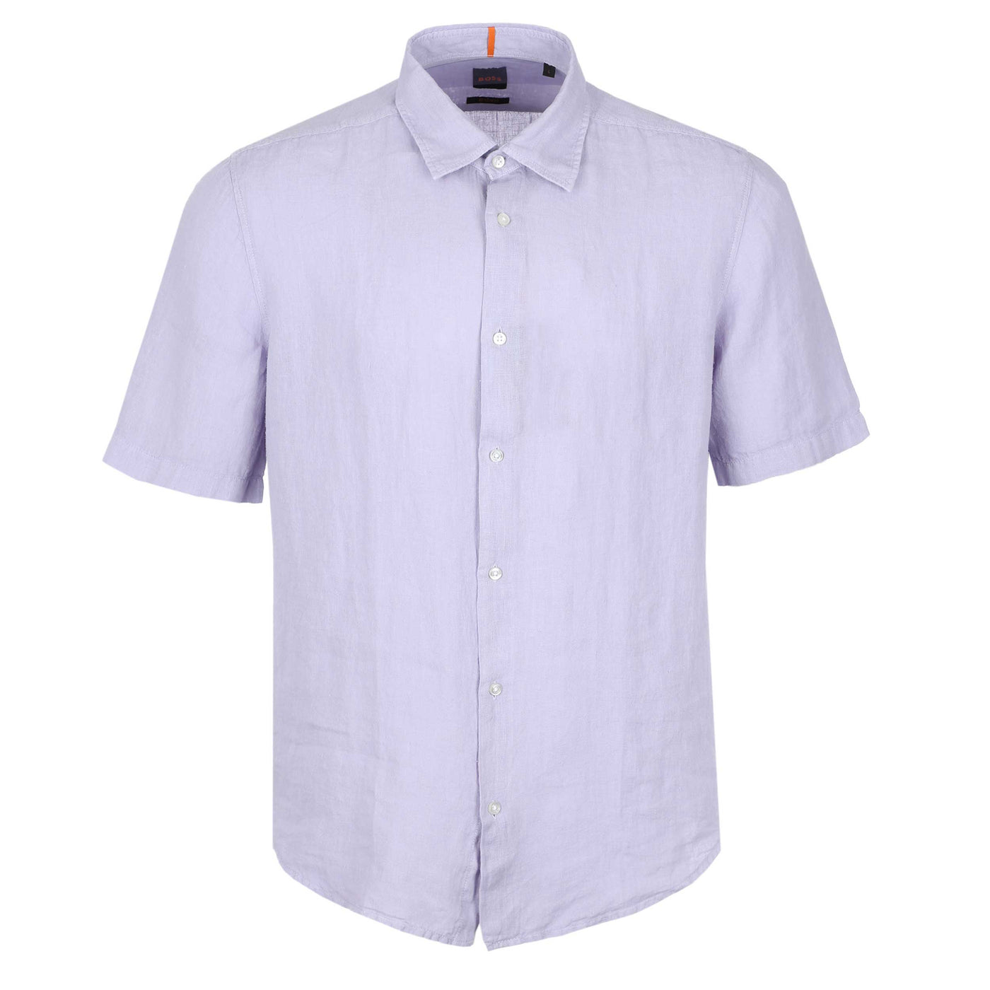 BOSS Rash 2 M Short Sleeve Linen Shirt in Lilac
