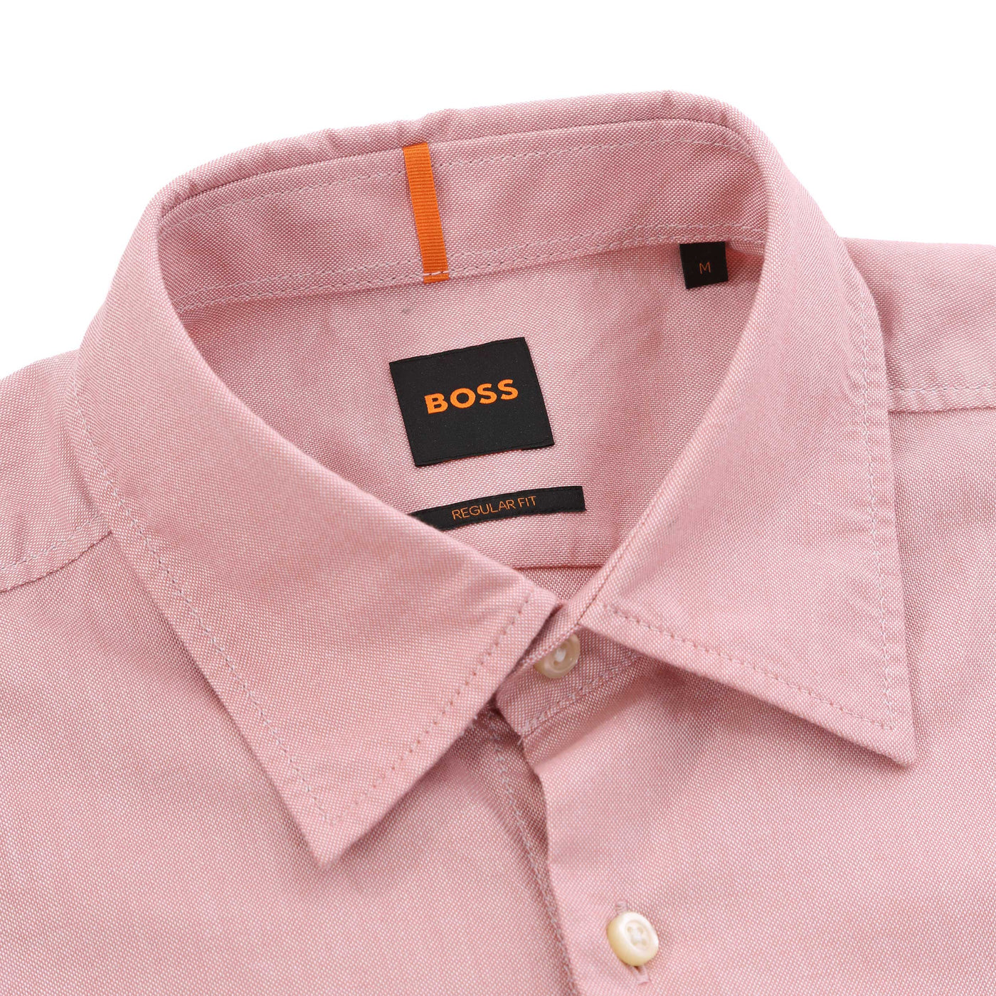 BOSS Rash 2 Short Sleeve Shirt in Pink Collar