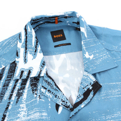 BOSS Rayer SS Shirt in Sky Blue Collar