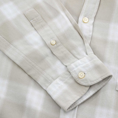 BOSS Rickert M Shirt in Light Beige Check Cuff