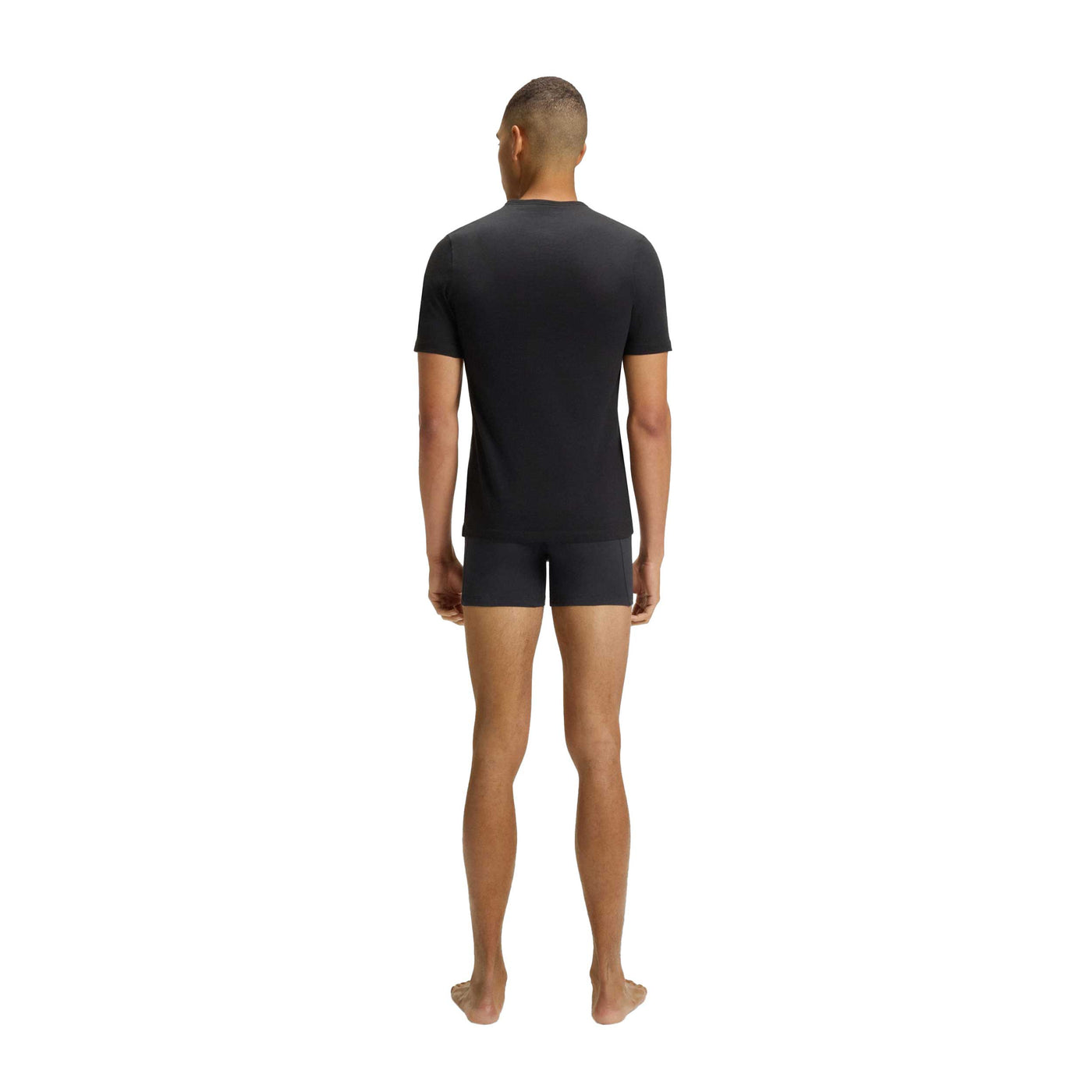 BOSS T-Shirt RN 3P Classic T-Shirt in Black, Charcoal & Khaki Model Back
