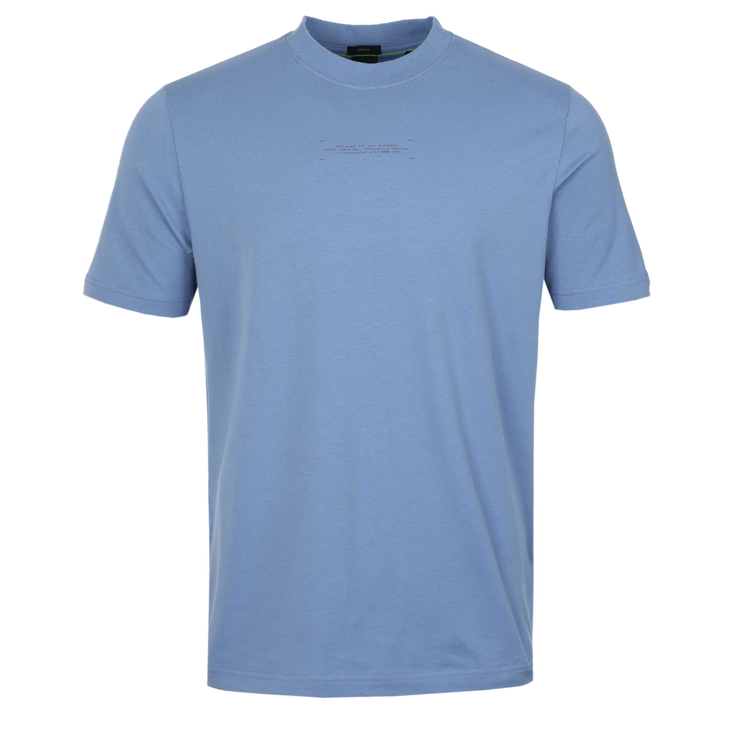 BOSS TS Globe Pattern T Shirt in Light Pastel Blue
