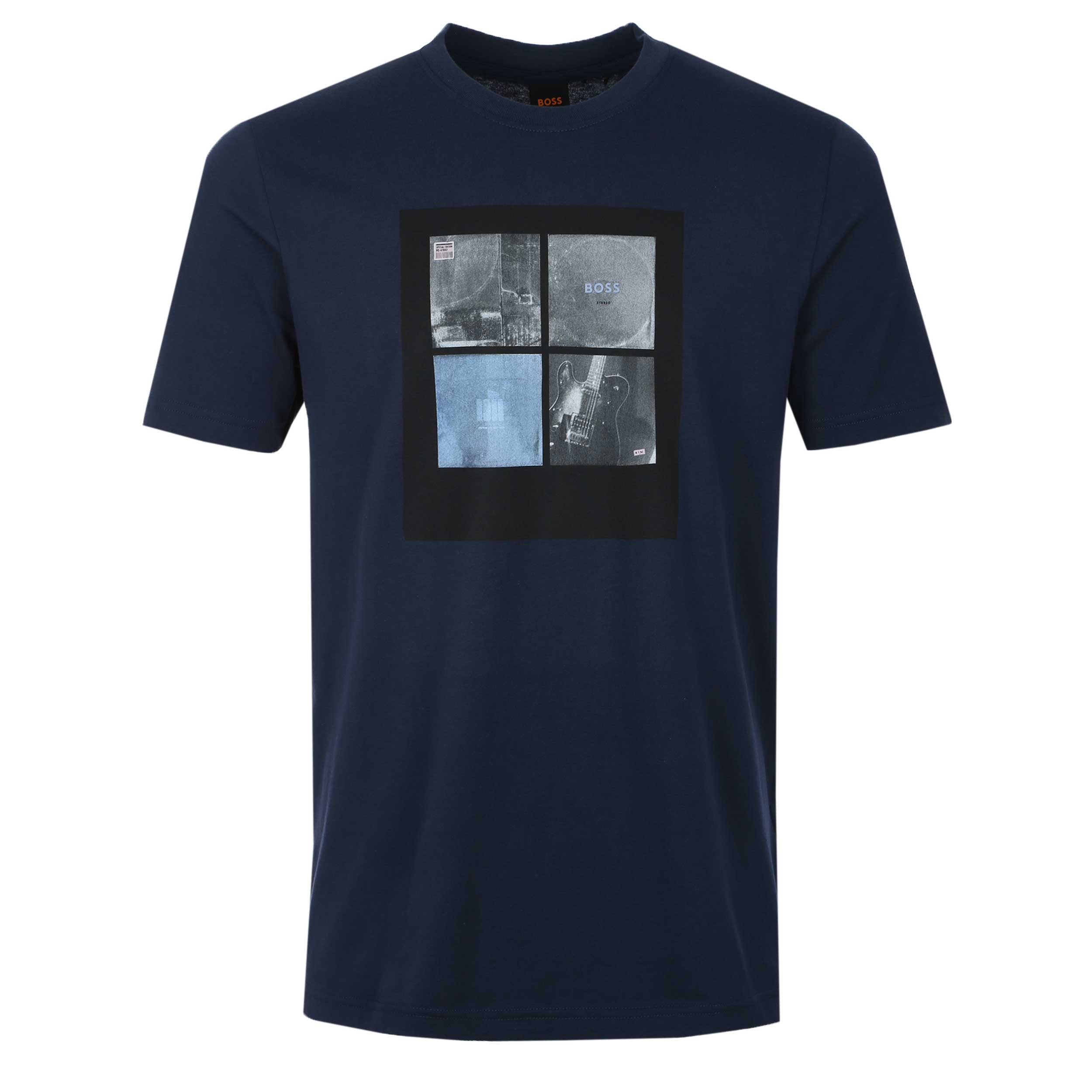 BOSS Te Cover T Shirt in Dark Blue