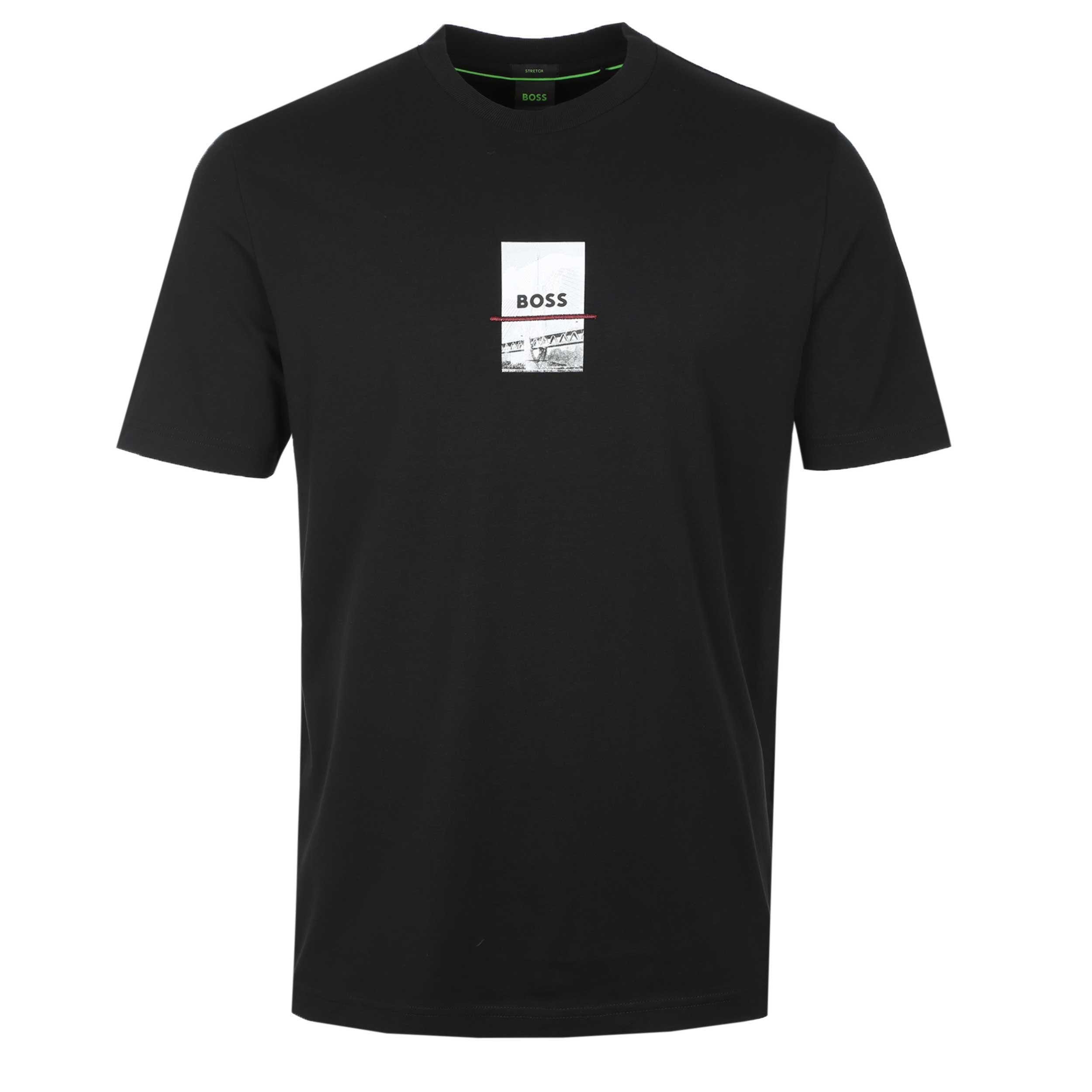 BOSS Tee Photoprint T Shirt in Black