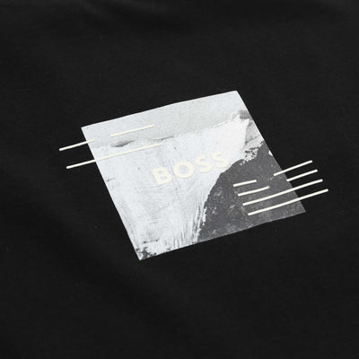 BOSS Tee Stripe Zone T Shirt in Black logo