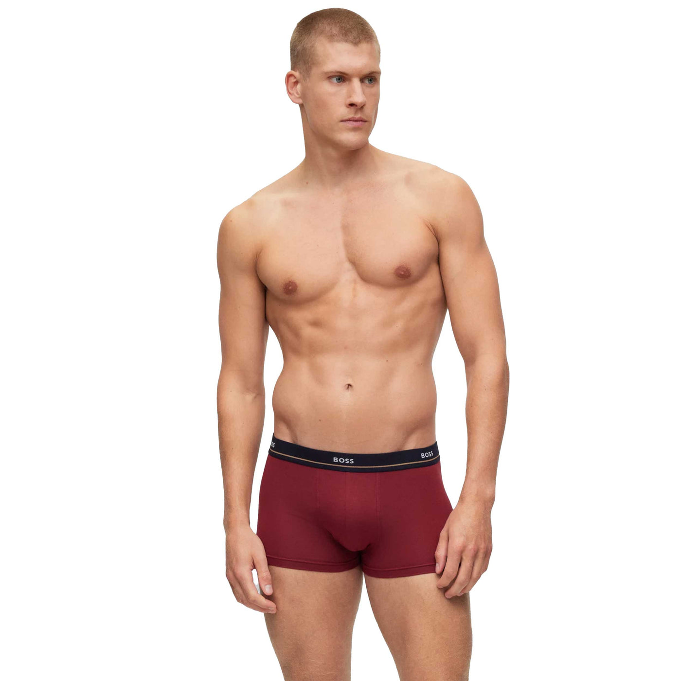 BOSS Trunk 5P Essential Underwear in Burgundy