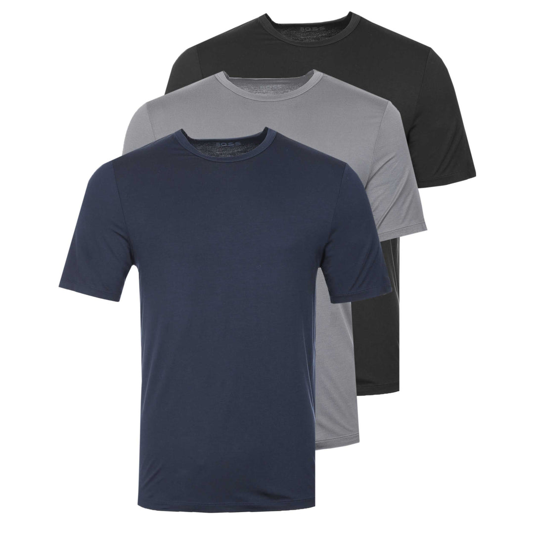 BOSS Tshirt RN 3P Bamboo T-Shirt in Grey, Navy Black I BOSS I