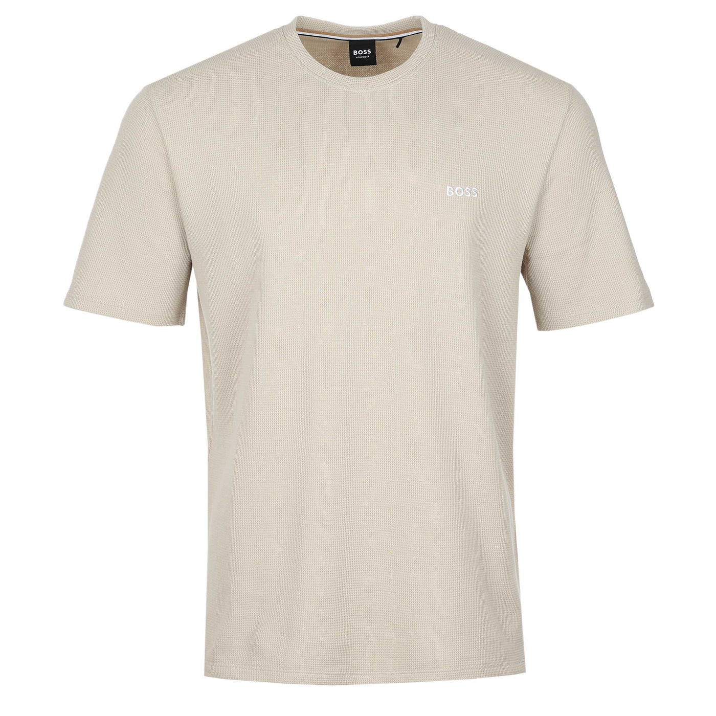 BOSS Waffle T-Shirt in Light Beige