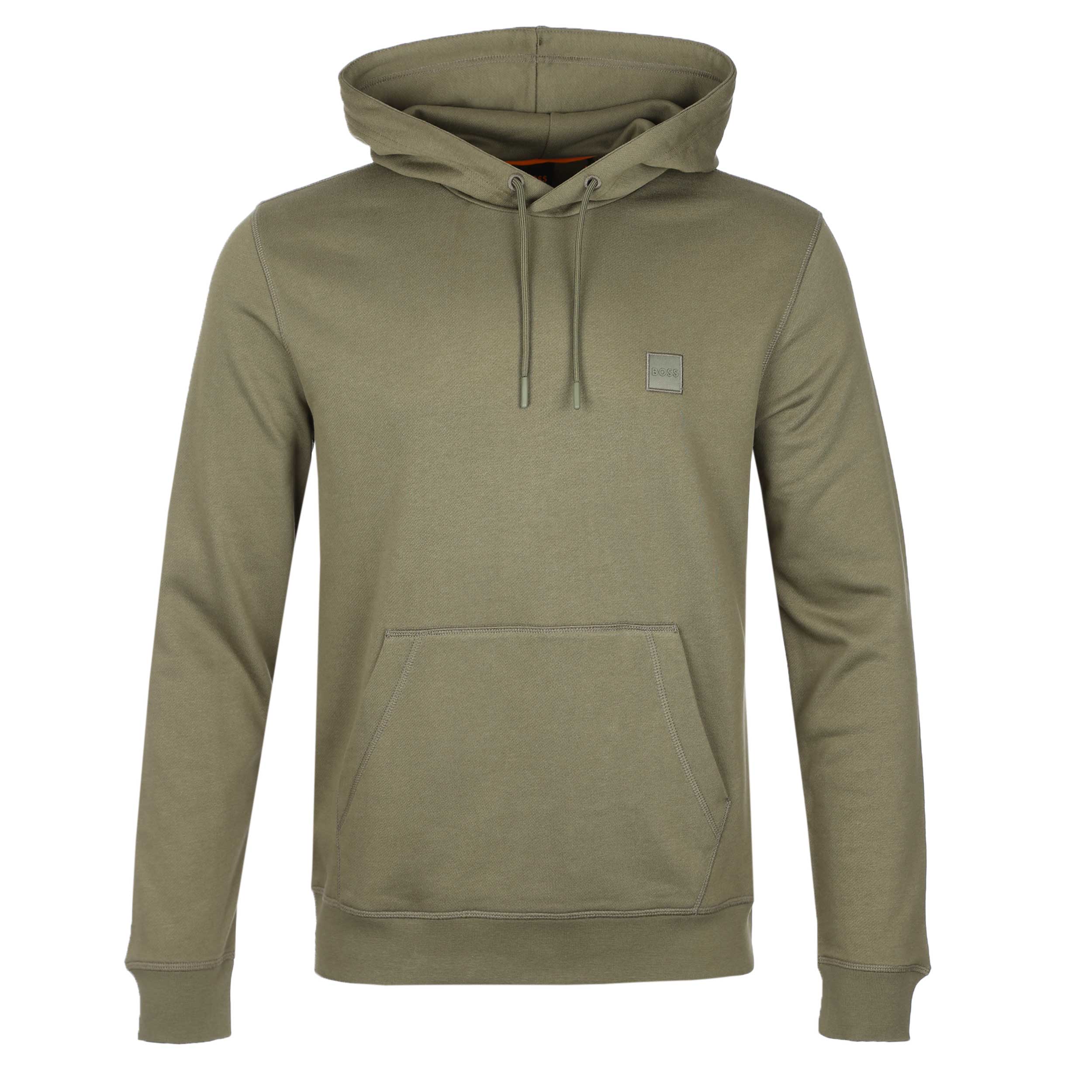 BOSS Wetalk Hoodie Sweat Top in Khaki