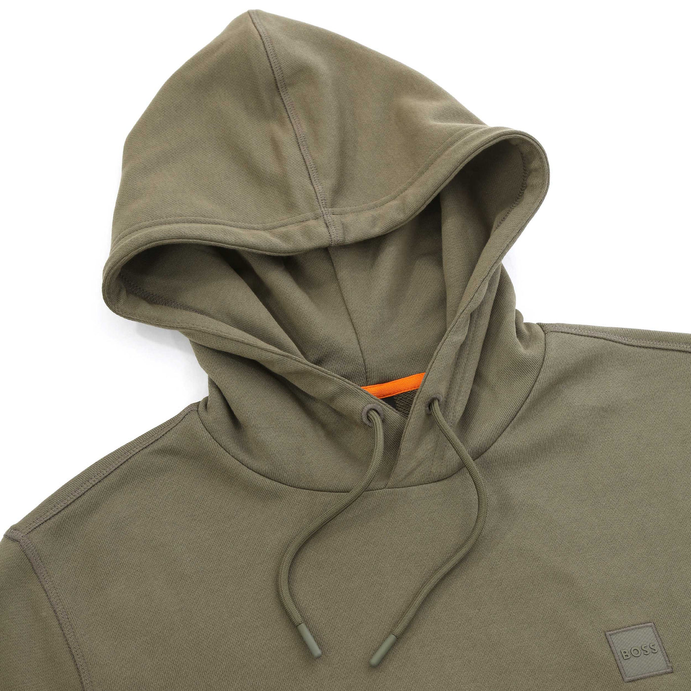 BOSS Wetalk Hoodie Sweat Top in Khaki Hood