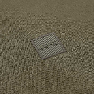 BOSS Wetalk Hoodie Sweat Top in Khaki Logo