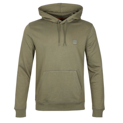 BOSS Wetalk Hoodie Sweat Top in Khaki