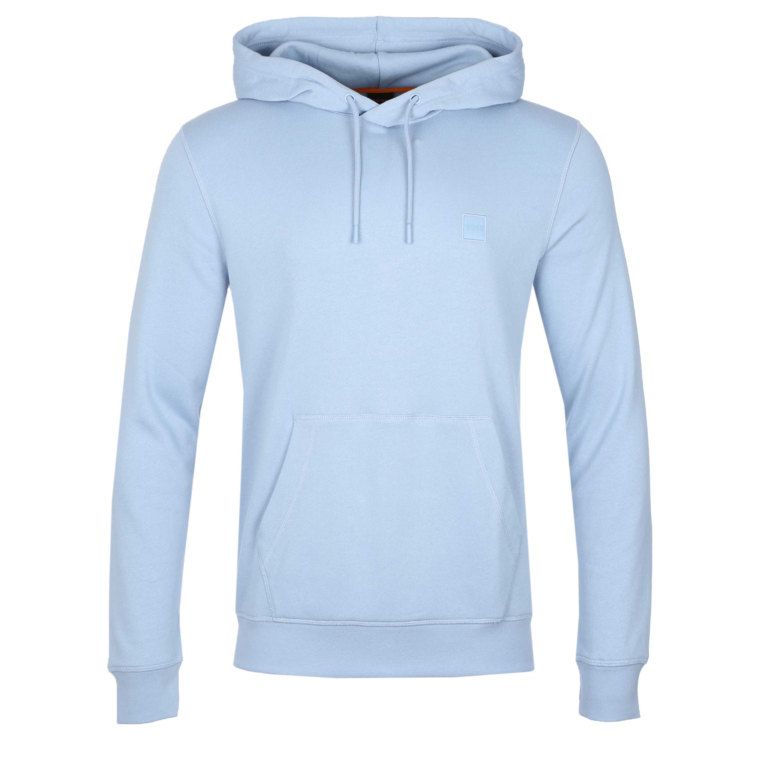 BOSS Wetalk Hoodie Sweat Top in Sky Blue