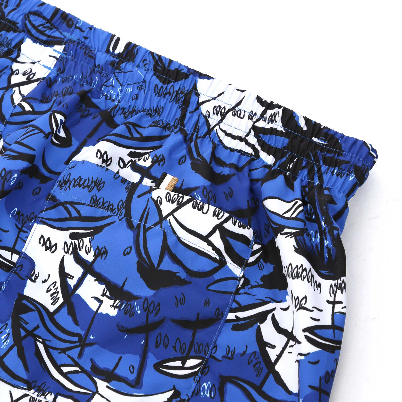 BOSS Willow Swim Short in Medium Blue Logo Tab