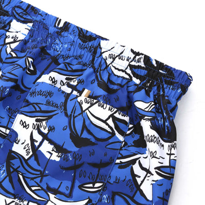 BOSS Willow Swim Short in Medium Blue Logo Tab