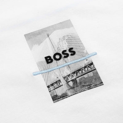 BOSS Tee Photoprint T Shirt in White Logo