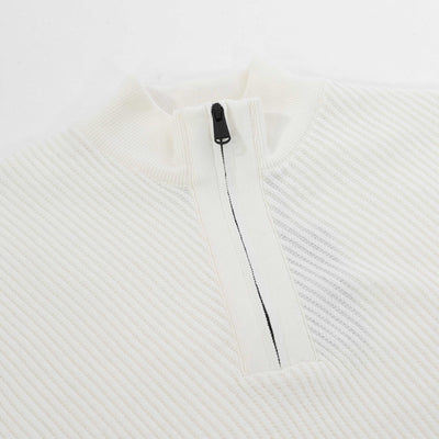 Barbour Dune Funnel Neck Knitwear in Whisper White Placket
