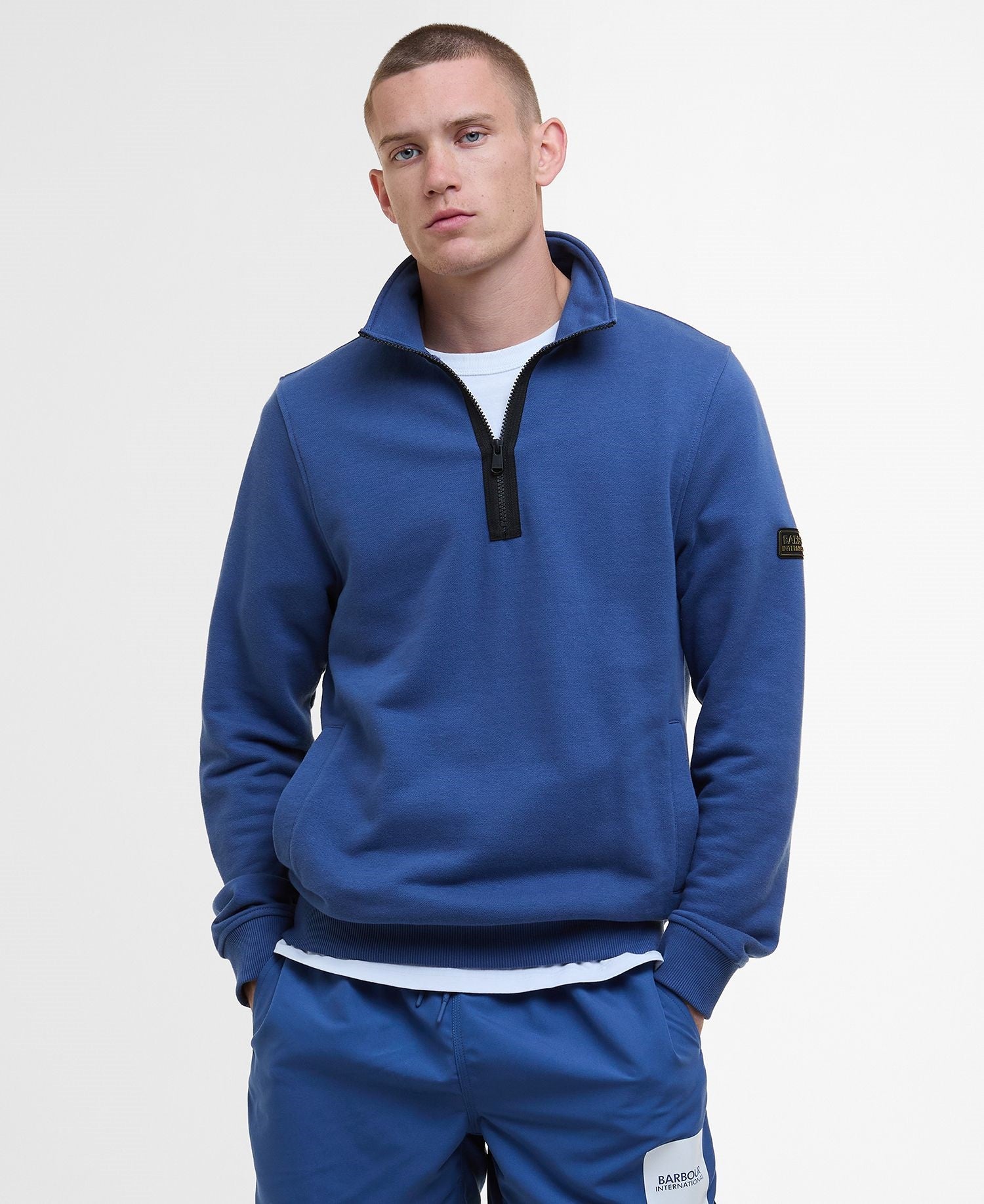 Barbour Outline Funnel Neck Sweatshirt in North Sea Blue