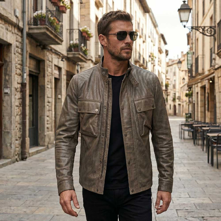 ジャケット・アウター BELSTAFF LEATHER JACKET DARK SAND Belstaff-Racemaster-Air-Jacket