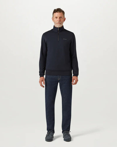 Belstaff Alloy Quarter Zip Sweat Top in Dark Ink Model