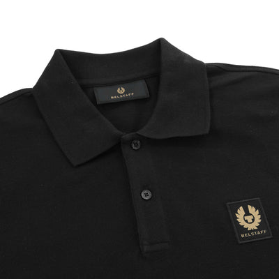 Belstaff Classic Short Sleeve Polo Shirt in Black Collar