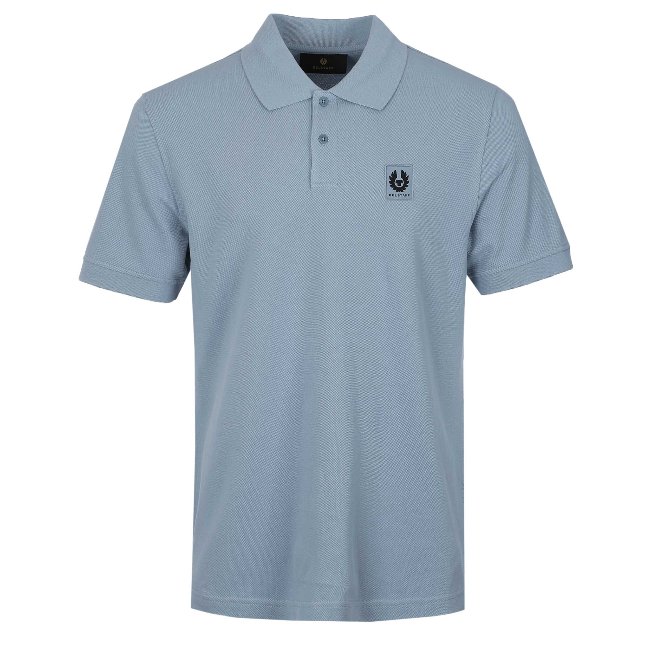 Belstaff Classic Short Sleeve Polo Shirt in Mist Blue