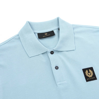 Belstaff Classic Short Sleeve Polo Shirt in Skyline Blue Placket