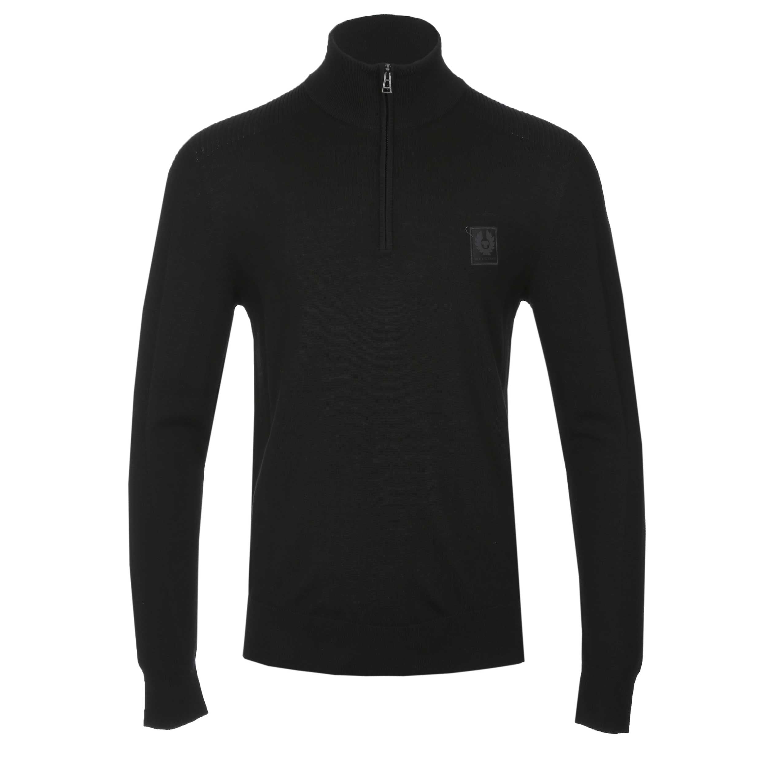 Belstaff Colden Merino 1/4 Zip Knitwear in Black