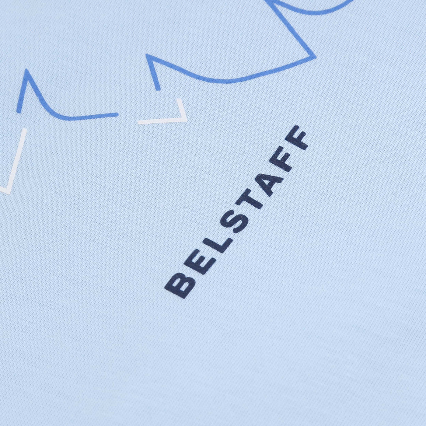 Belstaff Deconstructed Phoenix Graphic T-Shirt in Sky Blue Logo