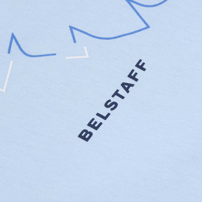 Belstaff Deconstructed Phoenix Graphic T-Shirt in Sky Blue Logo
