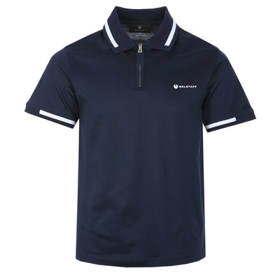 Belstaff Graph Zip Polo Shirt in Dark Ink