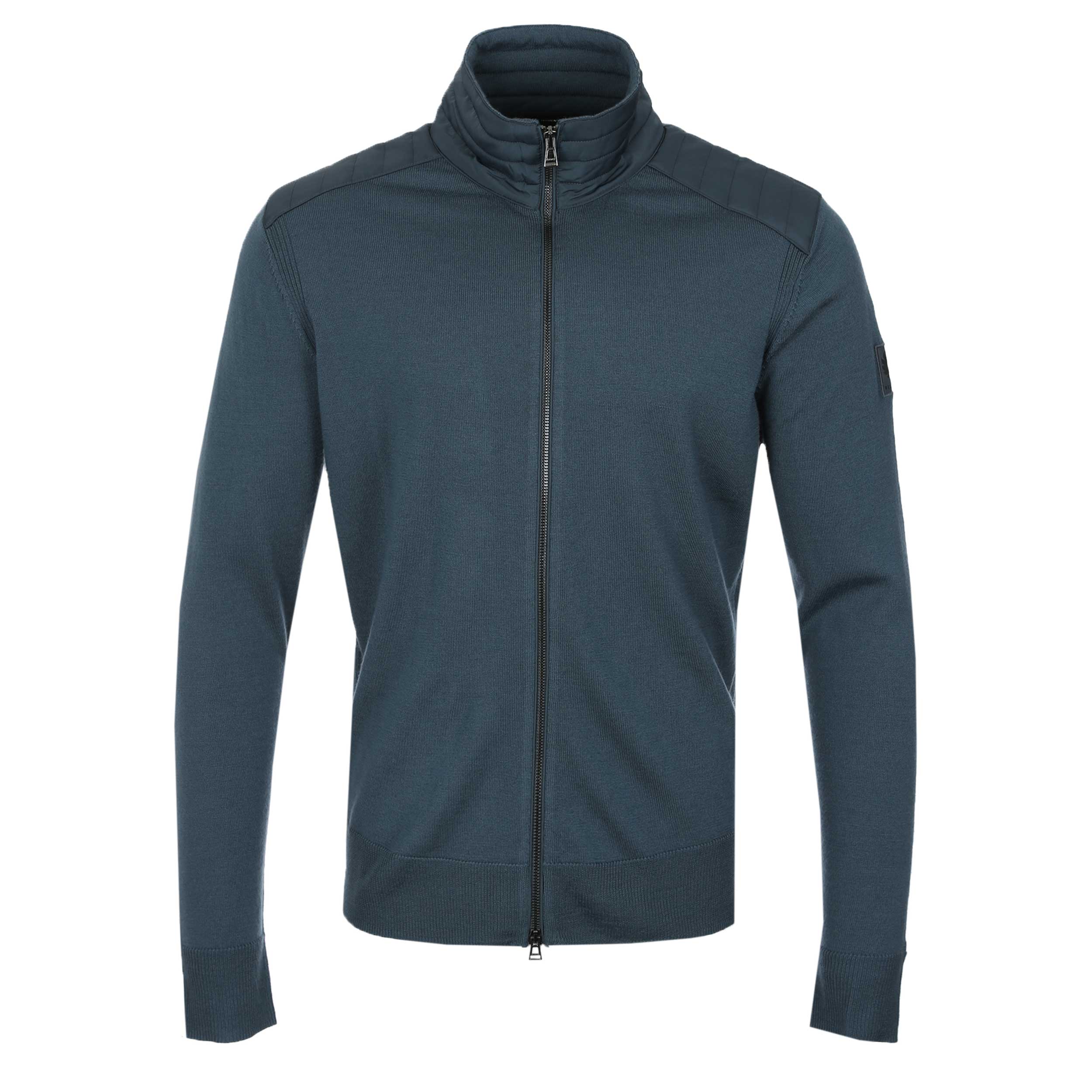 Belstaff Kelby Zip Cardigan in Petrol