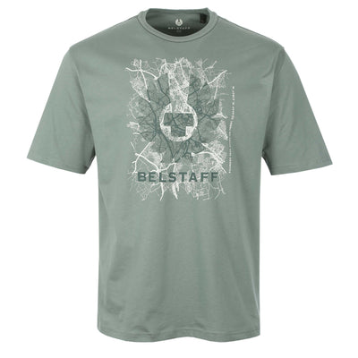 Belstaff Map T-Shirt in Mineral Green