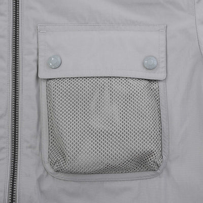 Belstaff Outline Overshirt in Cloud Grey Mesh Pocket